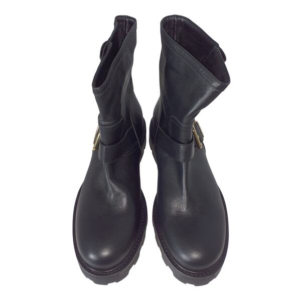 Jimmy Choo Buckled Black Youth Li Biker Boots Size 11 US / 41 EU main image 4